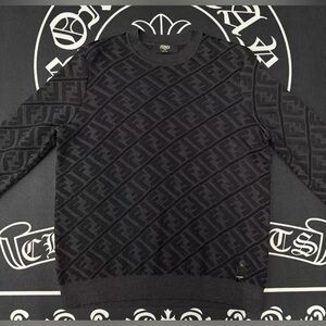 Authentic Fendi Monogram Black Crewneck Sweater